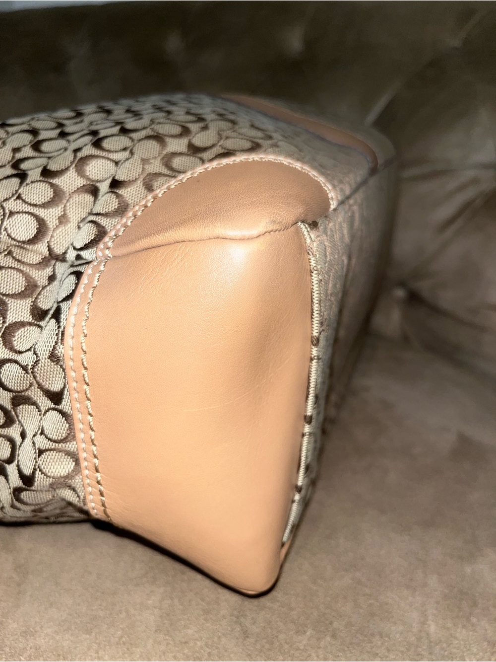 Coach Brown and Beige Signature Canvas Tote - Picture 12 of 14